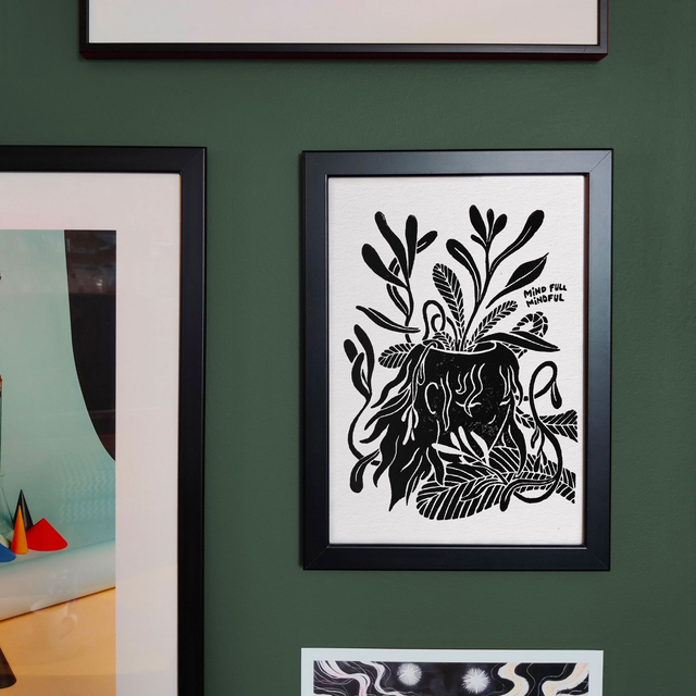 Linogravure "Mind Full, Mindful"