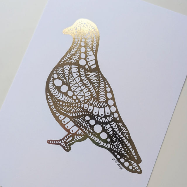 Pigeon Foil Print