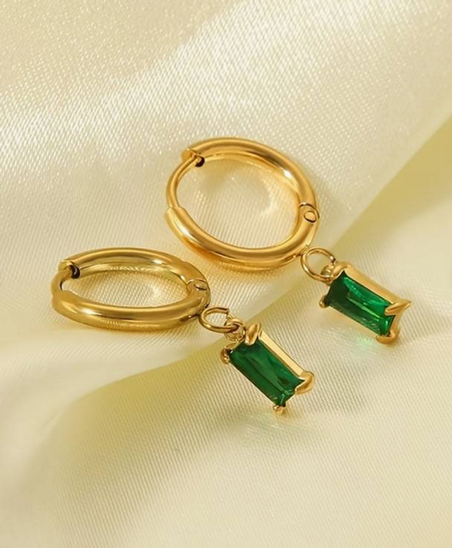 Boucles d'oreille σμαράγδι (smaragdi-émeraude)