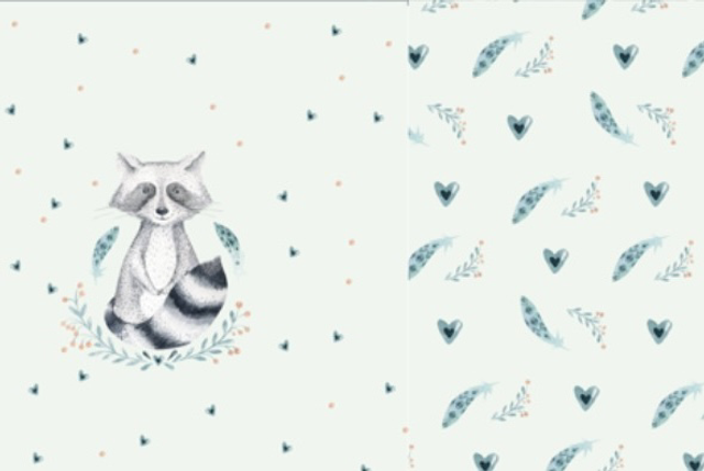 Panel 50x155 mit Kombi Stoff Waschbär 