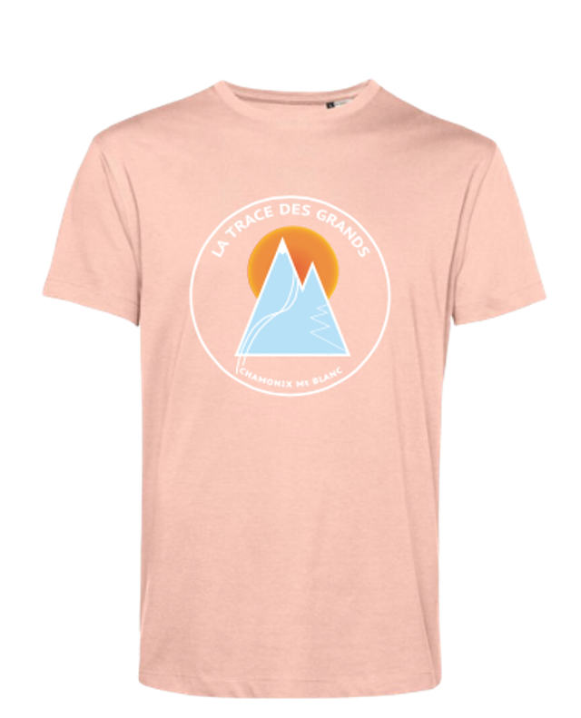 T Shirt TDG pink pale Logo blanc Vintage