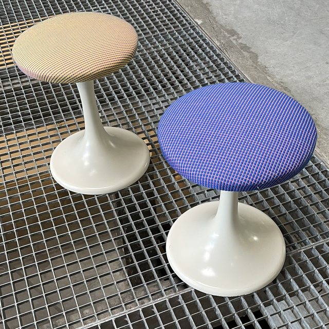 2 space age footstools 