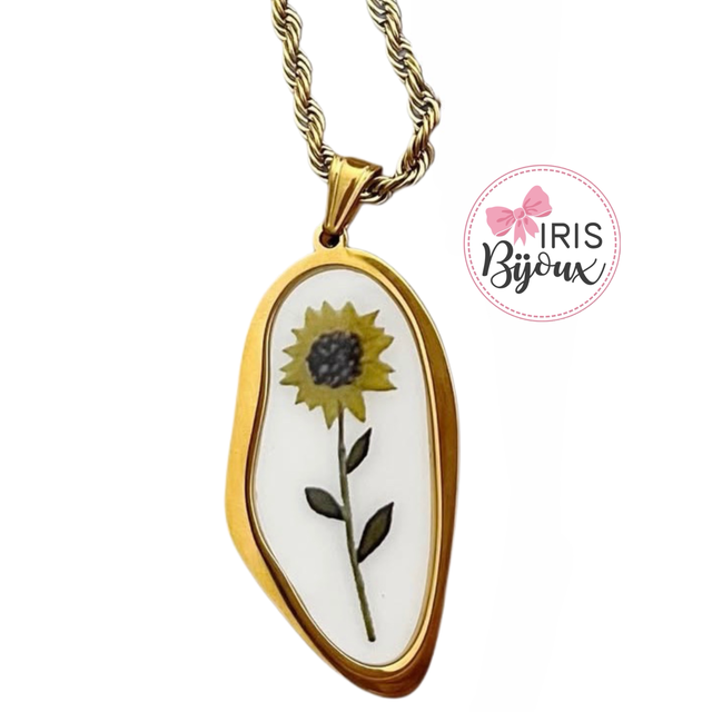 Collana Torchon con girasole 