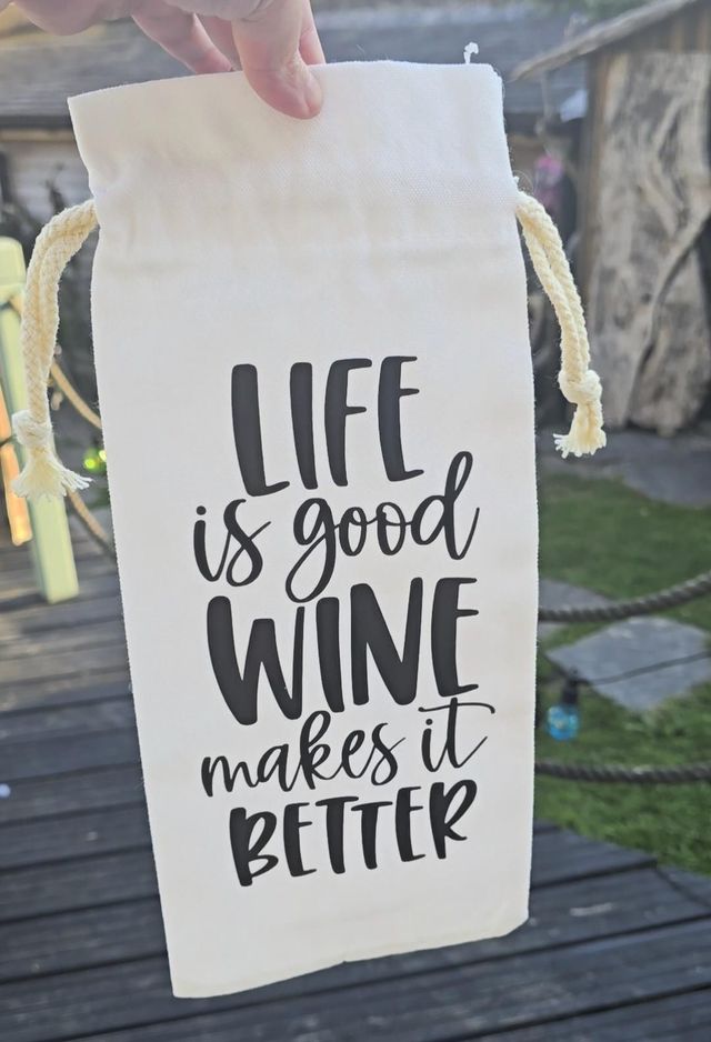 Wine Gift Bag – “Life is Good, Wine Makes it Better”