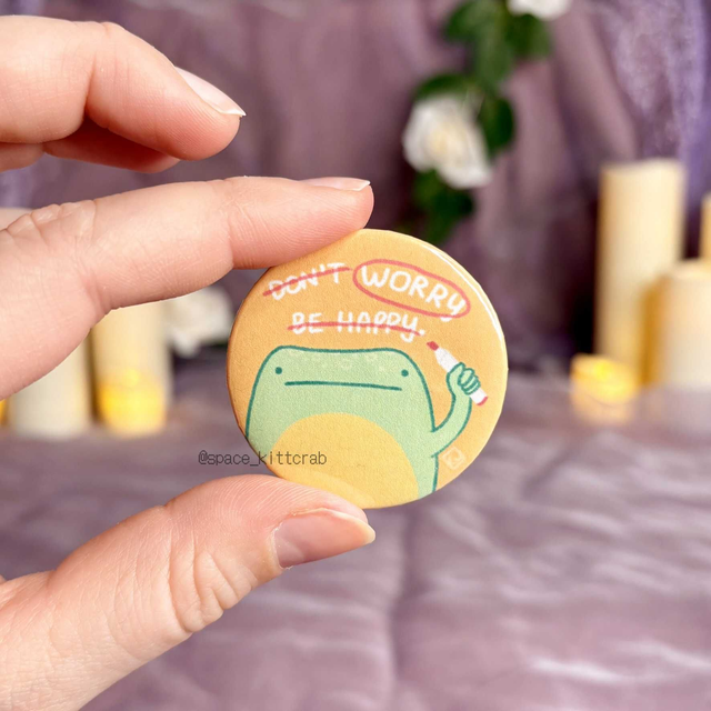 Worry button pin