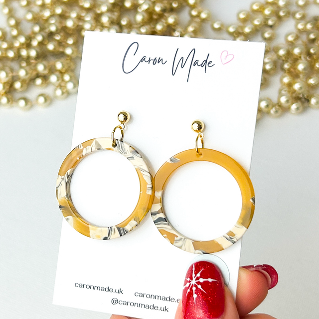 Mustard acrylic earrings 