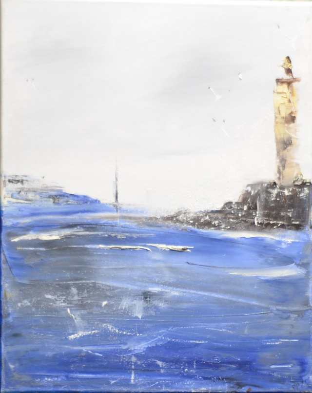 Le phare, Huile sur toile, 33 cm * 41 cm