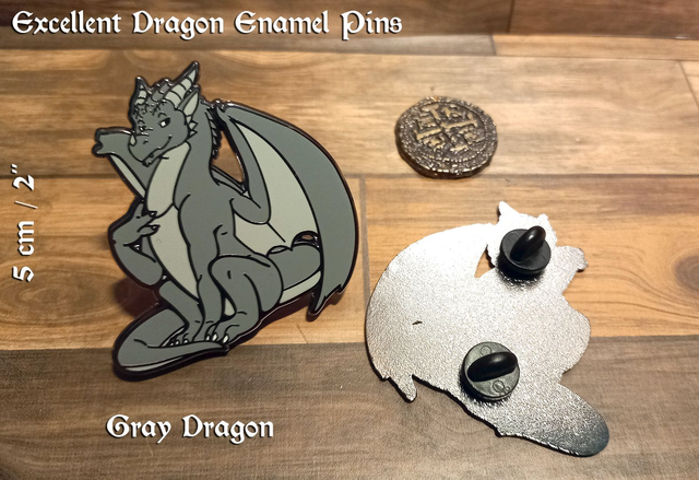 Pins Dragon Gris