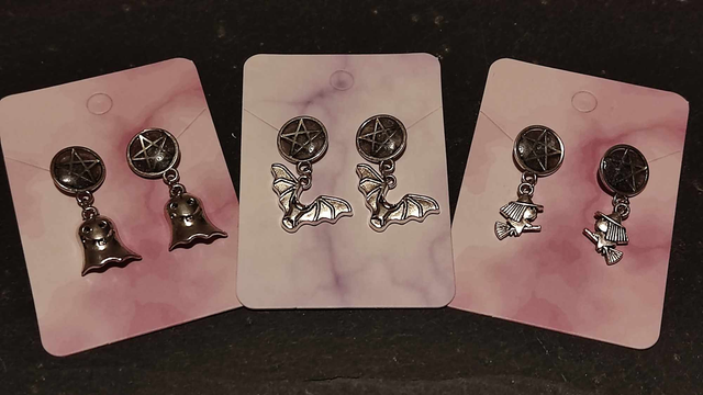Halloween Stud Earrings Witch Bat Ghost