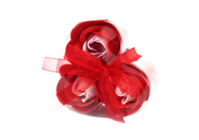 Coeur roses de savon rouge 