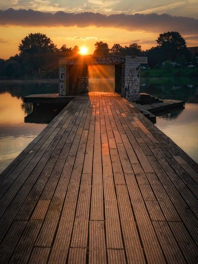 Pier in der Abendsonne