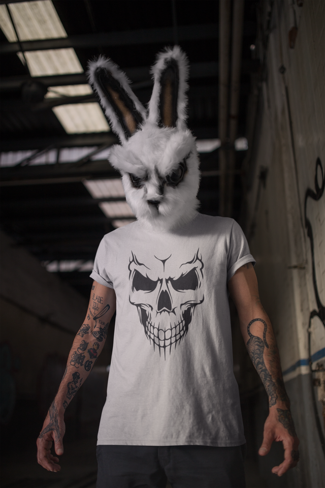 Mens Skull Print T-Shirt - White
