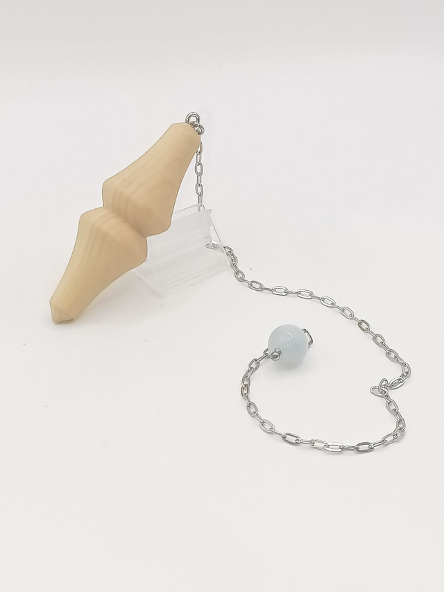 Pendule Buis, Aigue-Marine, Acier Inoxydable