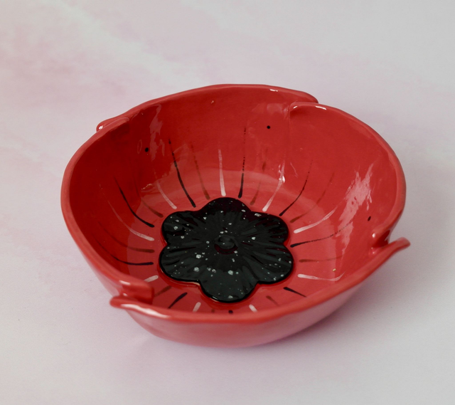 Petit saladier coquelicot en céramique