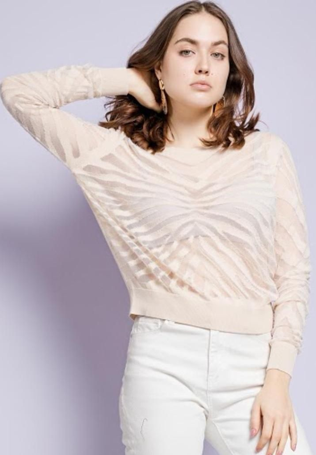 Pull à motif zèbre 