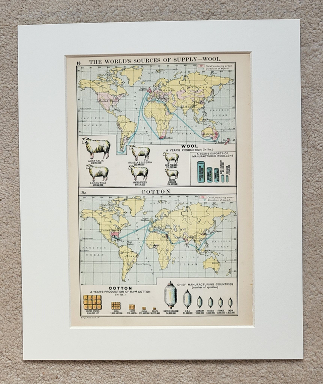 World - Sources of Wool and Cotton