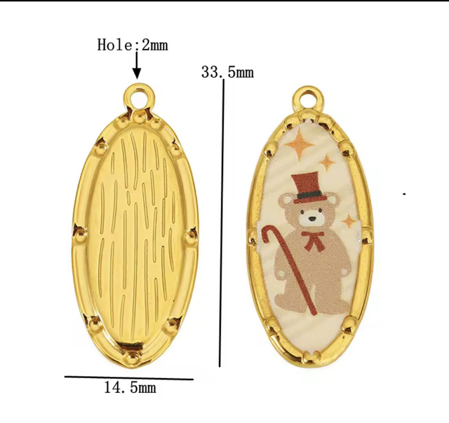 Charm cammeo ovale Teddy elegante 