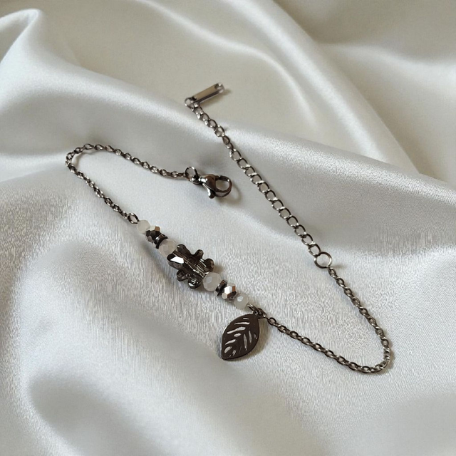 Bracelet acier inoxydable blanc et argenté