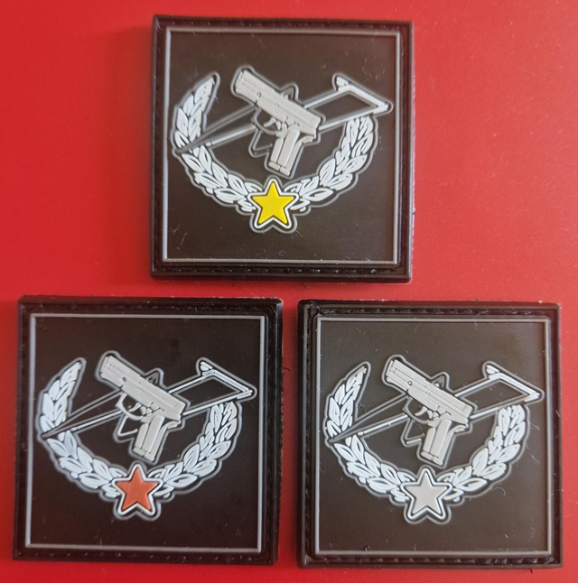 Patch PVC – Police Nationale – Tireur Opérationnel 5 × 5 cm – Bronze, Argent ou Doré