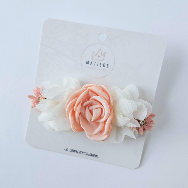 Cintillo Bebe - Rosa Albaricoque y Brillos