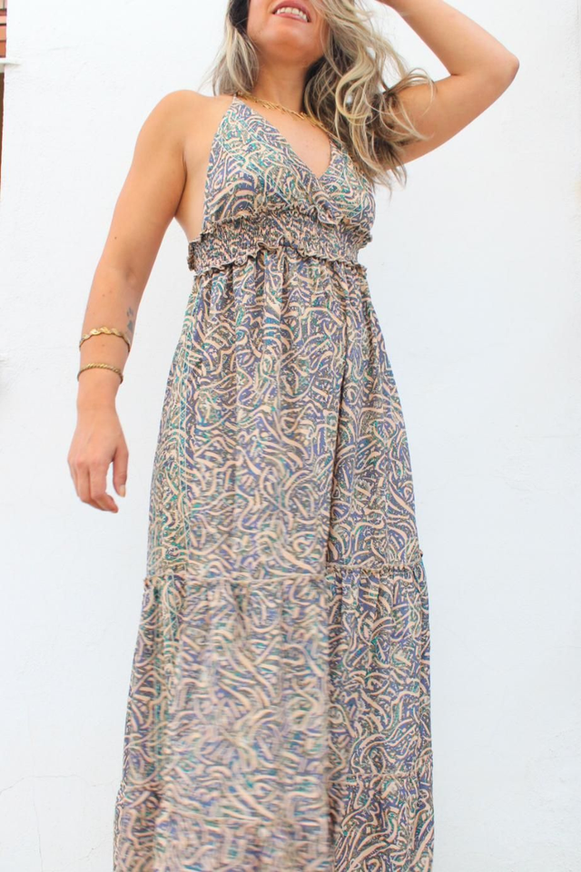 Vestido Seda Gris