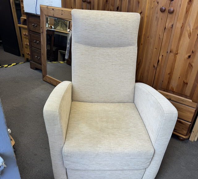 Cream Fabric Manual Reclining Armchair