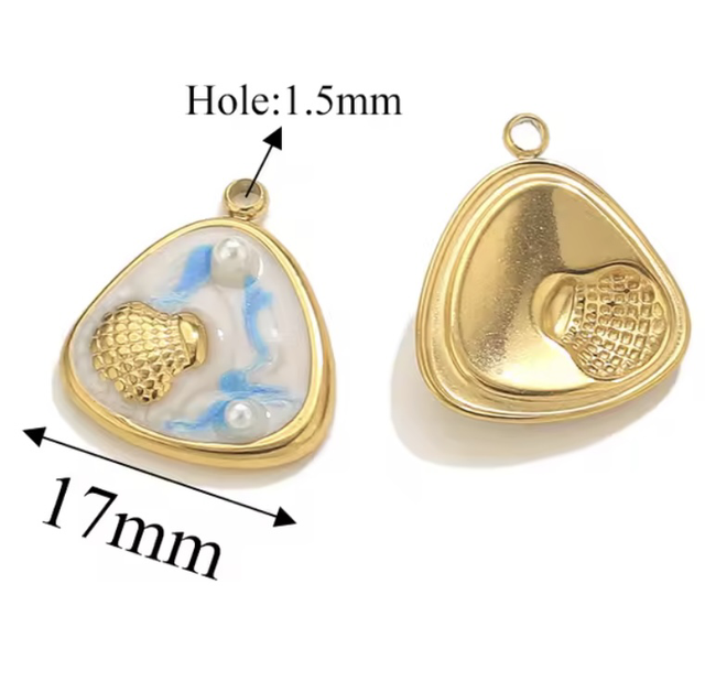 Charm Triangolo conchiglia azzurro 