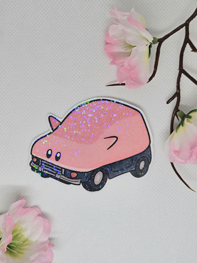 Kirby Car | Holographic Sticker