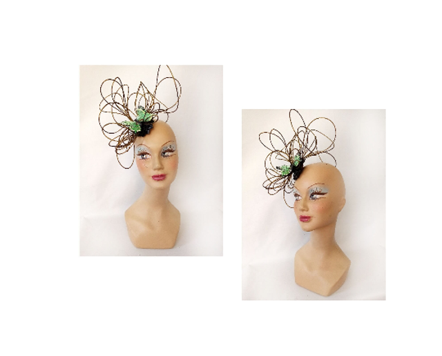 Chapeau mariage cérémonie fantaisie vert -VENDU-