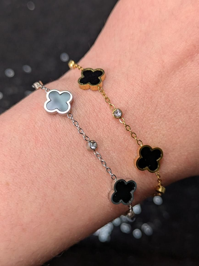 Bracelet trèfle noir 