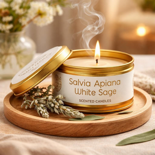 "White sage" - Bougie "Fleur de vie"