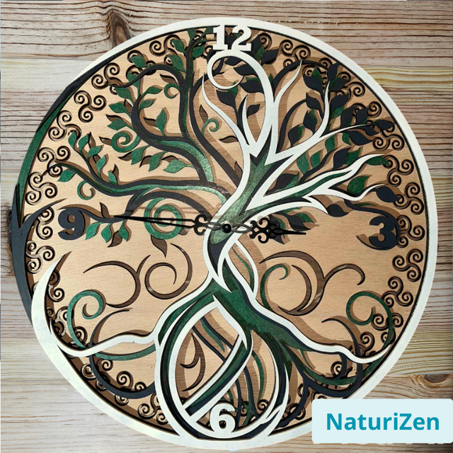 🌳 Horloge Murale Arbre de Vie en Bois – Le Temps au Rythme de la Nature 🕰️
