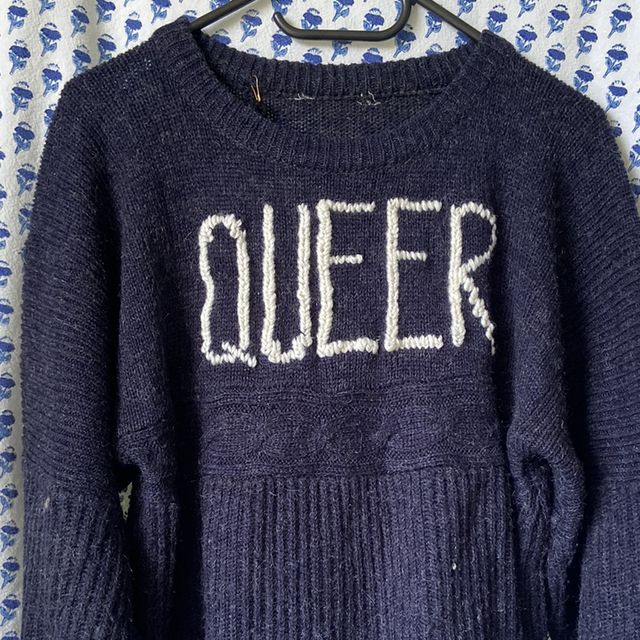 Queer Jumper blue upcycled