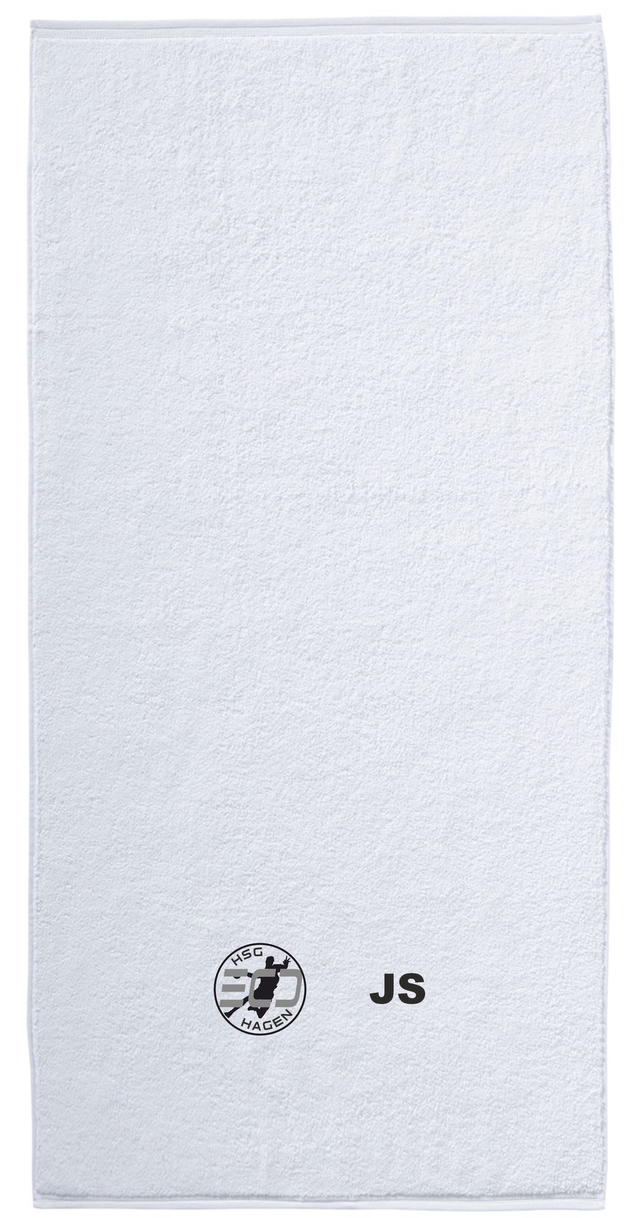 Duschtuch bestickt mit Logo und Initialen