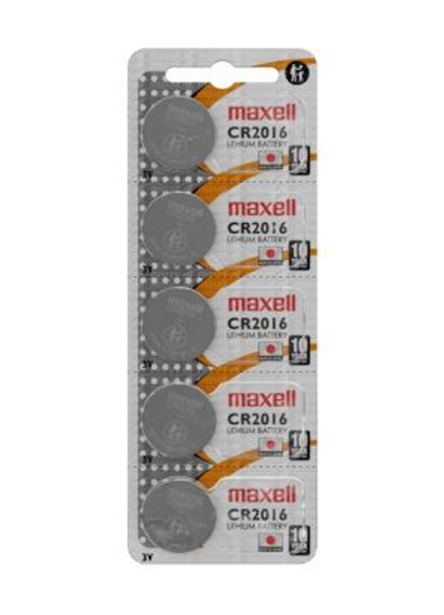 CR2016 Maxell 3 Volt Lithium Battery (Pack 5)
