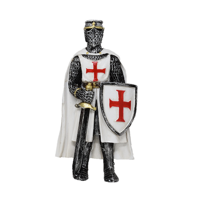 Chevalier blanc épais à gauche et bouclier à droite