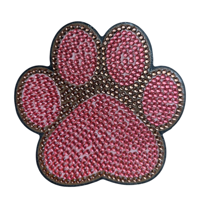 Pink/Light Brown Paw Print Coaster