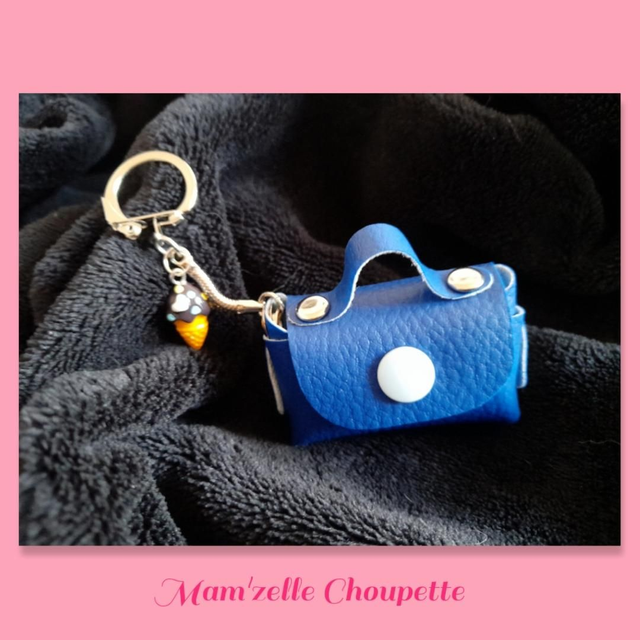 Porte-clés Mini-sac bleu