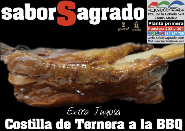 Costilla de Ternera asada con salsa BB