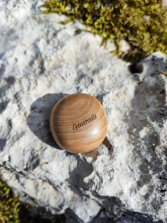 Caillou en Bois de Châtaignier "Générosité"