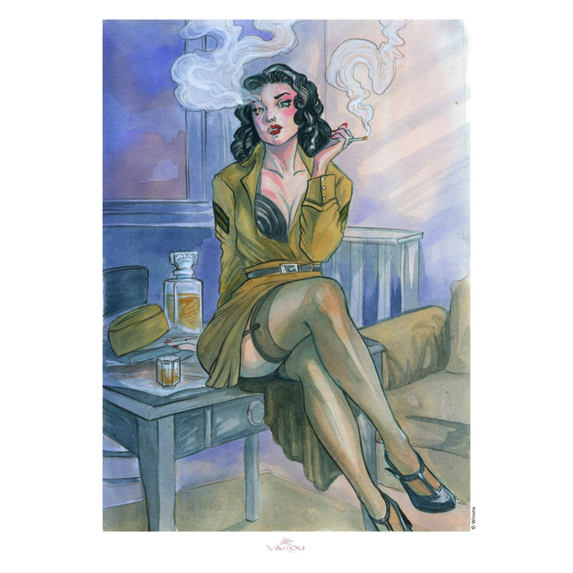 Ex-libris Pin-Up Winona (2) A4 signé et limité à 200 ex
