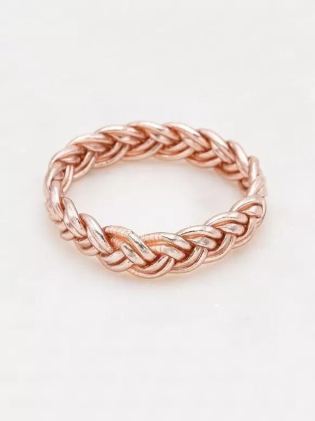 Jonc Bouddhiste double tresse champagne