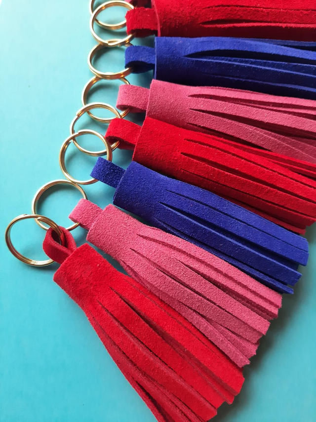 SALE! Suede tassel keyring