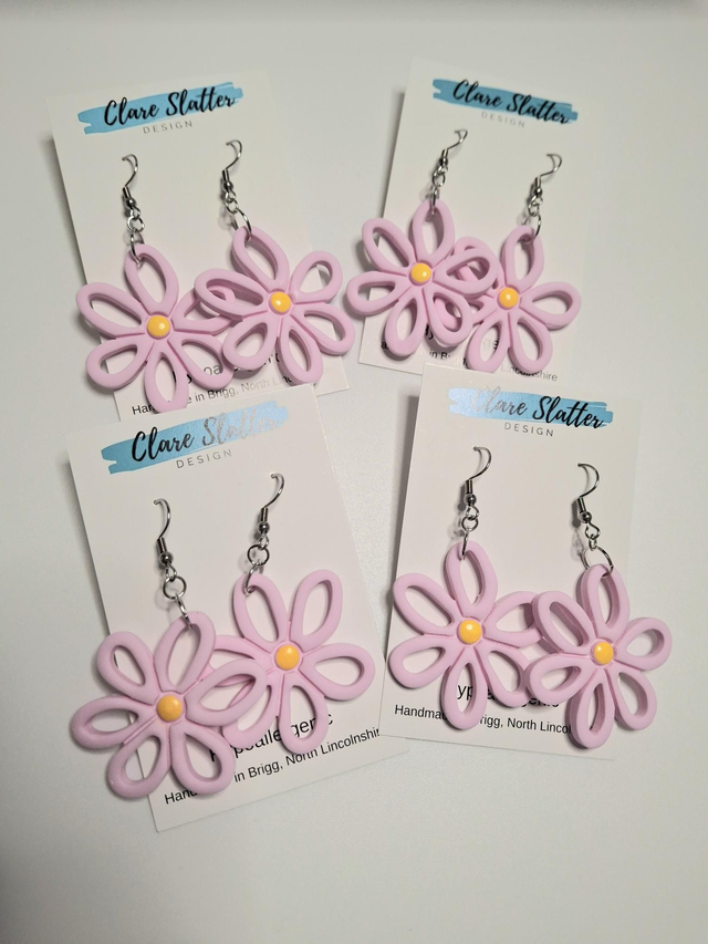 Pink flower dangles