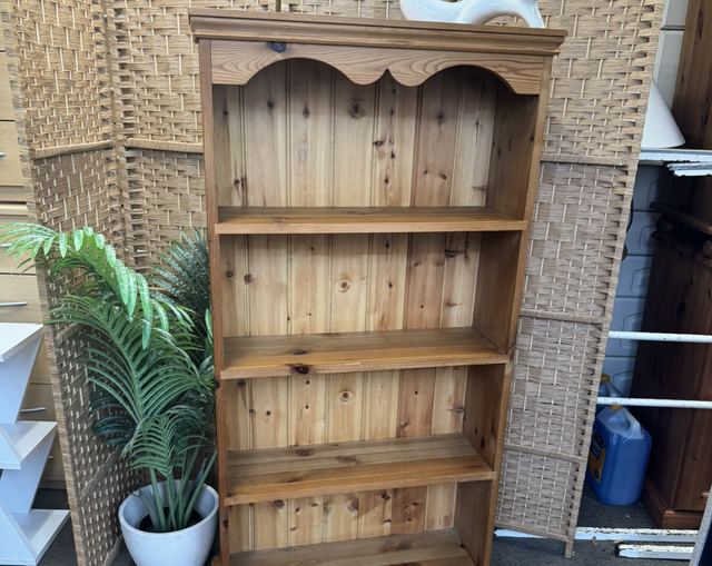 Slim Solid Pine Bookcase