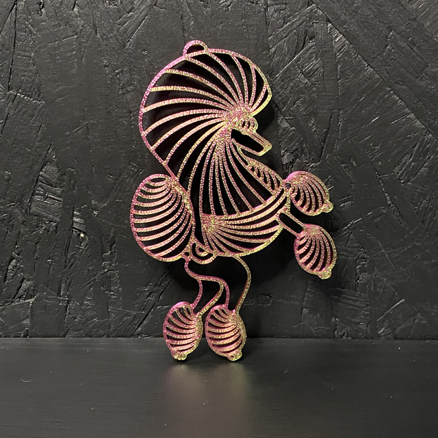 3D - Poodle Continental Rasberry Pink