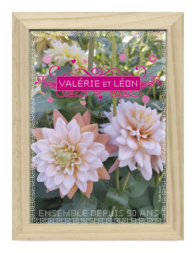 CENTRE DE TABLE 13 X 18 cm FLORE (CE-008-P) personnalisable