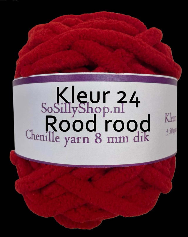 Chenille fluffy yarns 8 mm dik 45 grams
