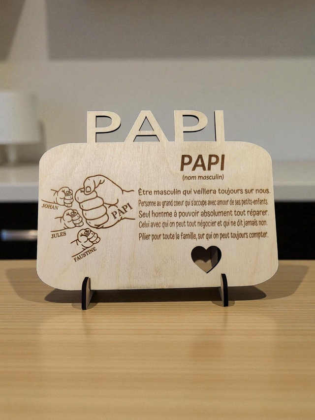 PANCARTE PAPA, PAPI, PÉPÉ