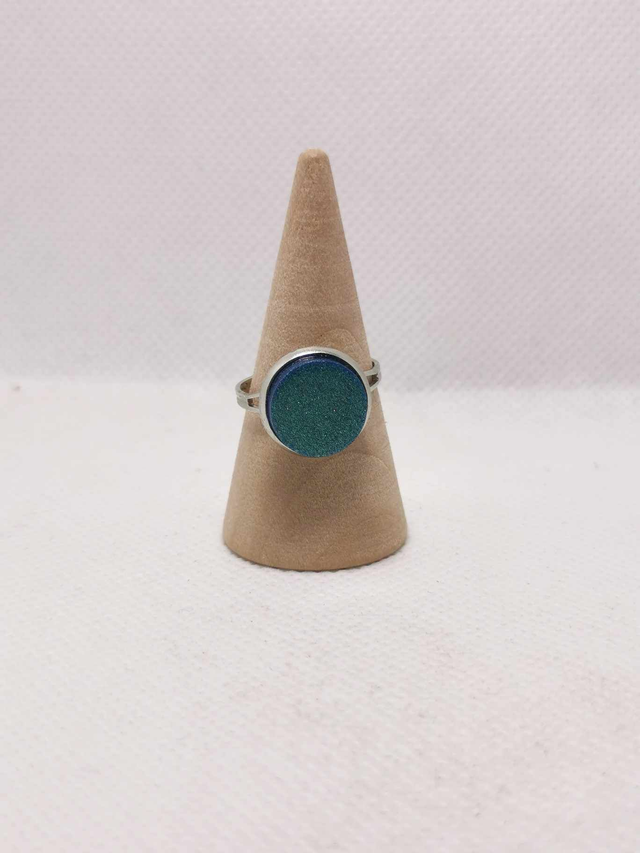 Bague paillettes bleues